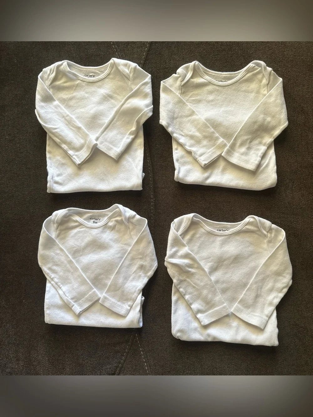 Carter's White Long Sleeve Baby Bodysuit Set - 4 Pack
